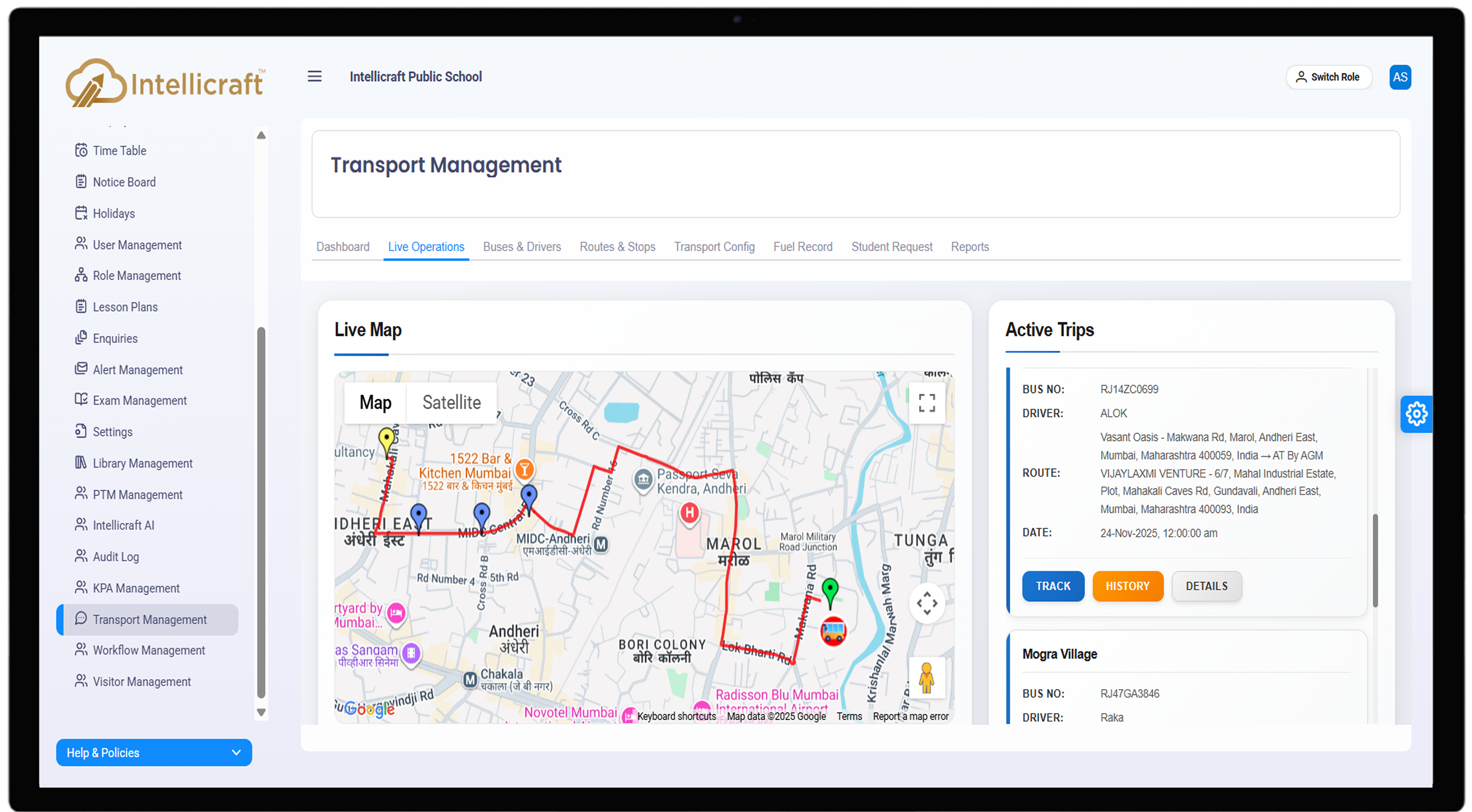 Intellicraft Timetable Dashboard